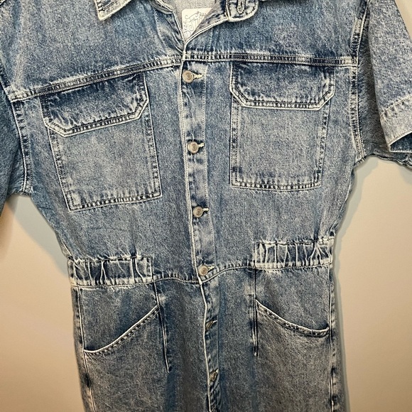 NWT Free People Marci Coverall Denim Jumpsuit Powder Blue - Picture 13 of 16